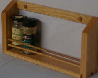 Oak Wooden Single Shelf Classic Spice Rack