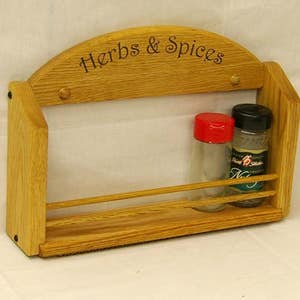 Personalized Oak Single Shelf Classic Spice Rack