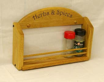 Personalized Oak Single Shelf Classic Spice Rack