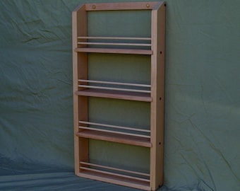 Unfinished Alder 4-shelf Classic Spice Rack