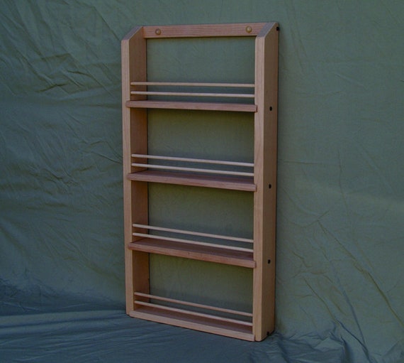 Unfinished Alder 4-shelf Classic Spice Rack
