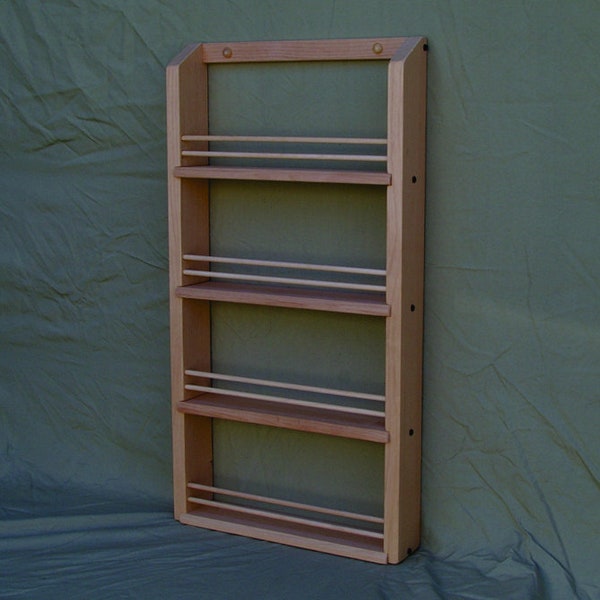 Unfinished Alder 4-shelf Classic Spice Rack