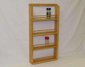Oak Wooden 4-shelf Classic Spice Rack