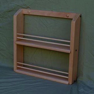 Unfinished Alder Double Shelf Classic Spice Rack