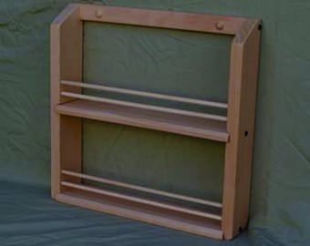 Unfinished Alder Double Shelf Classic Spice Rack
