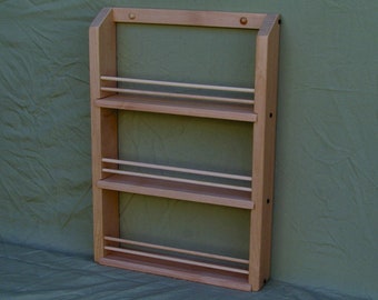 Unfinished Alder Triple Shelf Classic Spice Rack