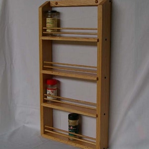 Oak Wooden 4-shelf Classic Spice Rack image 2