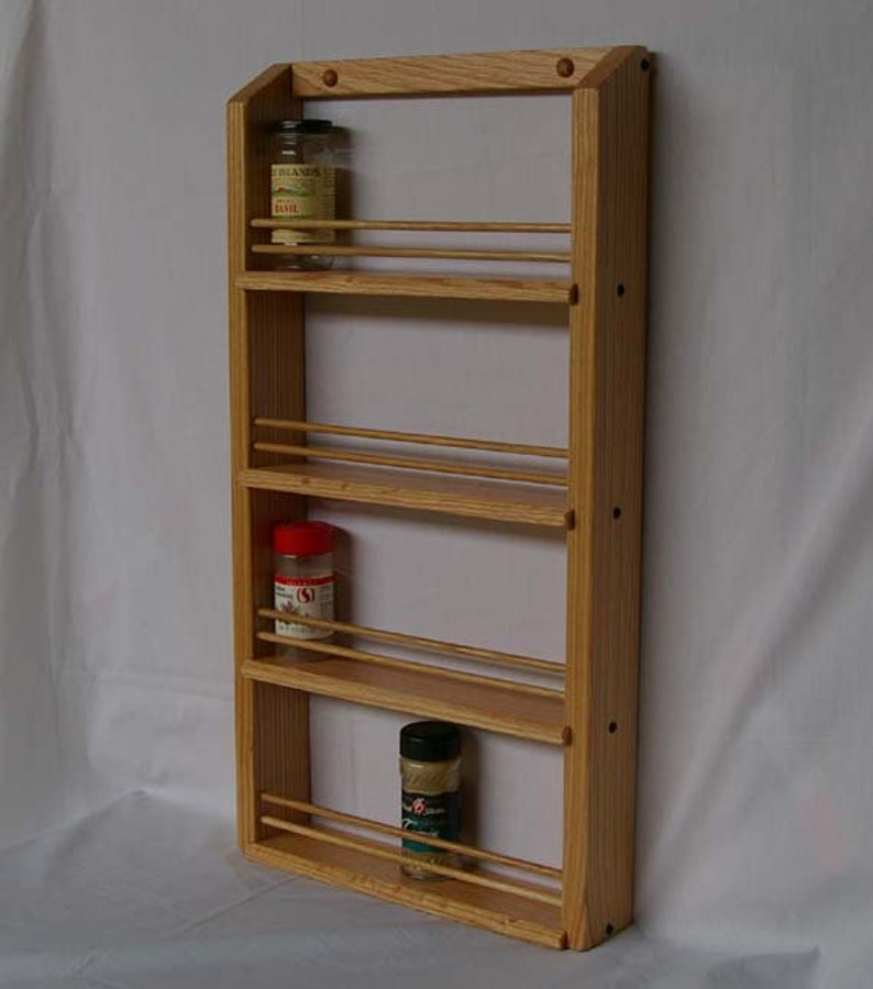 Oak Wooden 4-shelf Classic Spice Rack image 2