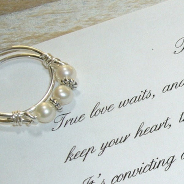 Pearl Band, Purity Ring, Sterling Silver