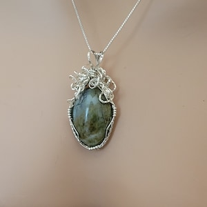 Jade Pendant, Sterling Silver