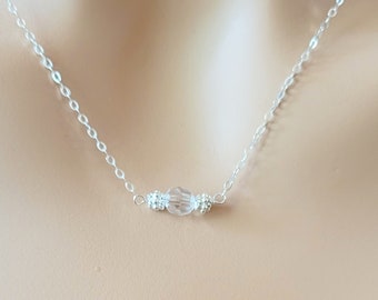 Crystal Necklace Sterling Silver