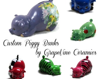 Ceramic Piggy Bank - Custom Ceramic Piggy Bank - Personalized Ceramic Piggy Bank