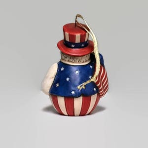 Ceramic African American Patriotic Christmas Ornament image 5