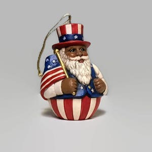 Ceramic African American Patriotic Christmas Ornament image 8