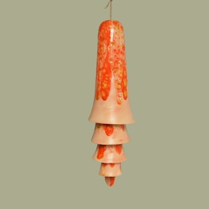 Ceramic Cone Bell Wind Chime -Pale Orange, Bright Orange, Cream