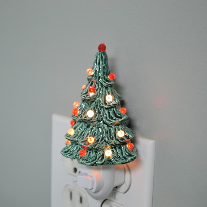 Ceramic Christmas Tree Night Light Evergreen image 2