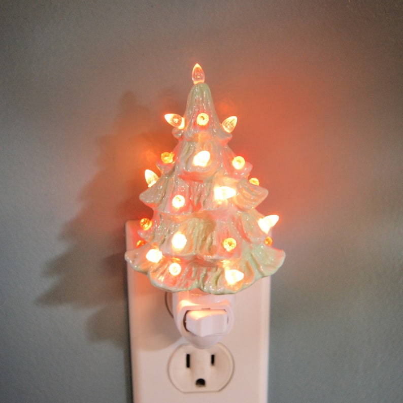 Ceramic Christmas Tree Night Light Jade image 2