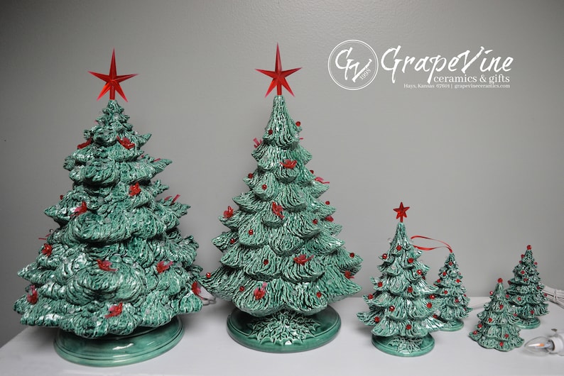 Ceramic Christmas Tree Night Light Evergreen image 3