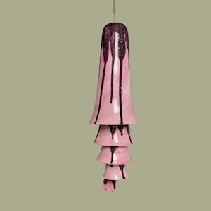 Ceramic Cone Bell Wind Chime - Pink, Wine. Purple
