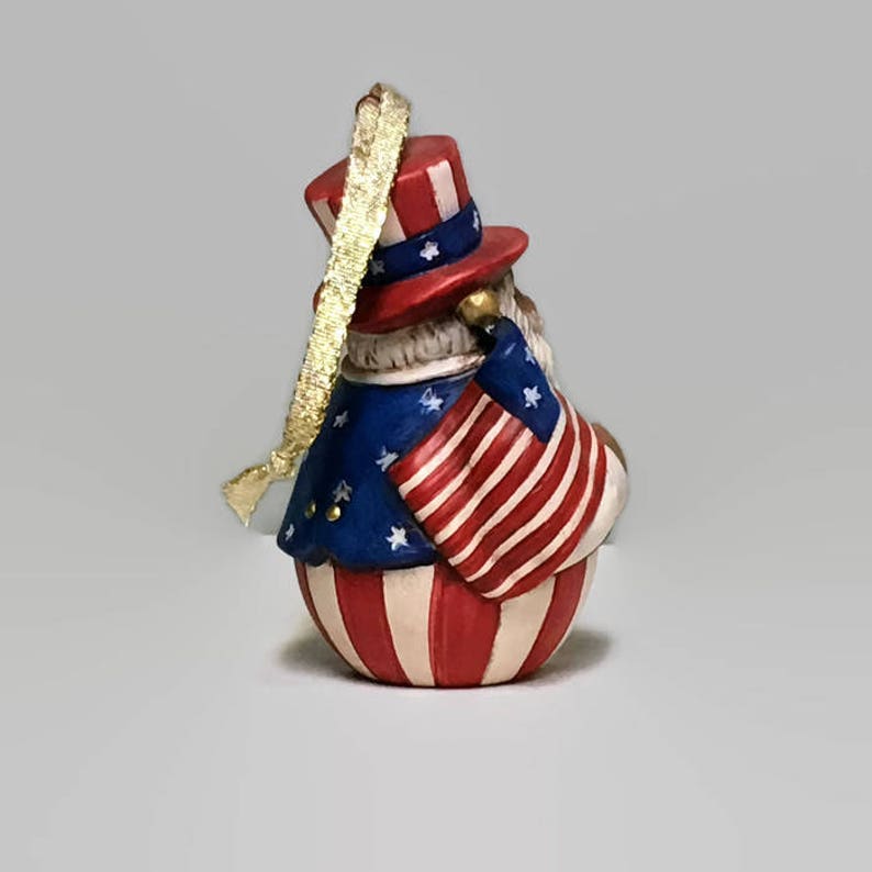 Ceramic African American Patriotic Christmas Ornament image 4