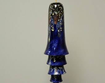 Ceramic Cone Bell Wind Chime - Blue, Yellow, Purple, Gray