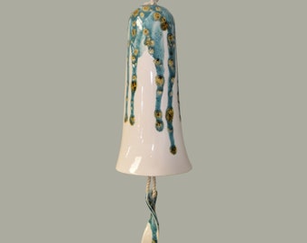 Ceramic Wind Bell - Wind Chime - Teal Caramel Twist Sail