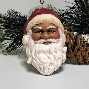 African American Santa Claus Christmas Ornament image 1