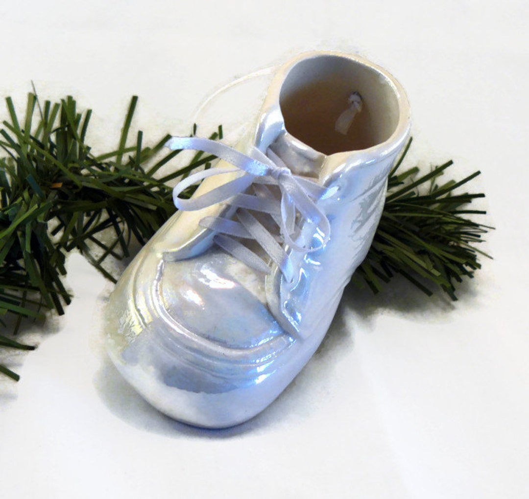 Ceramic Christmas Ornament Baby Shoe Ornament White Glaze - Etsy