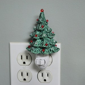 Ceramic Christmas Tree Night Light - Evergreen