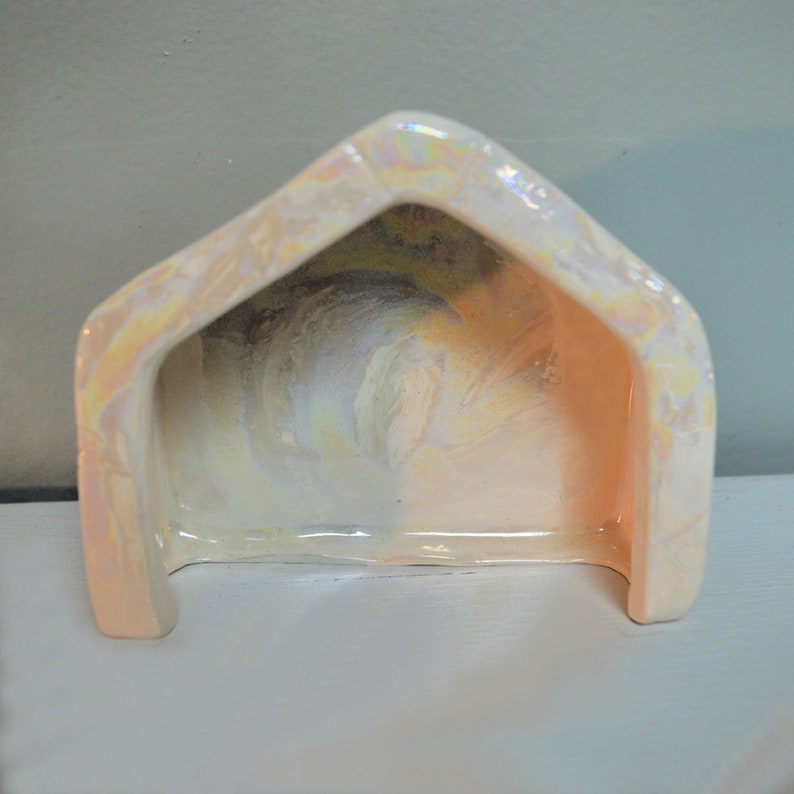 Small Ceramic Nativity Creche Scene Mother of Pearl image 8