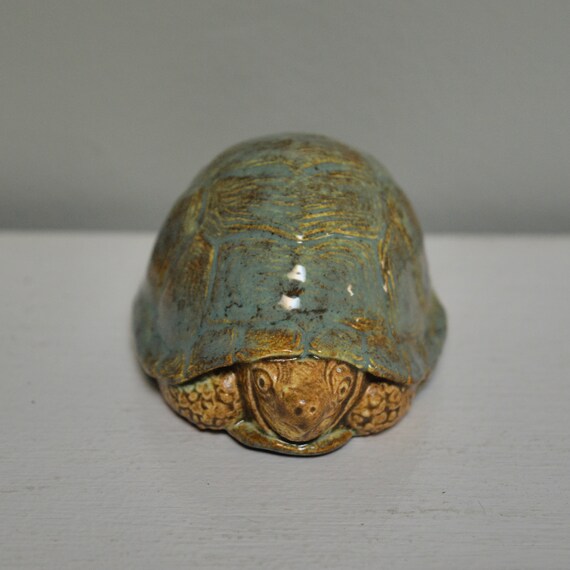 Ceramic Box Turtle taking a Break Etsy