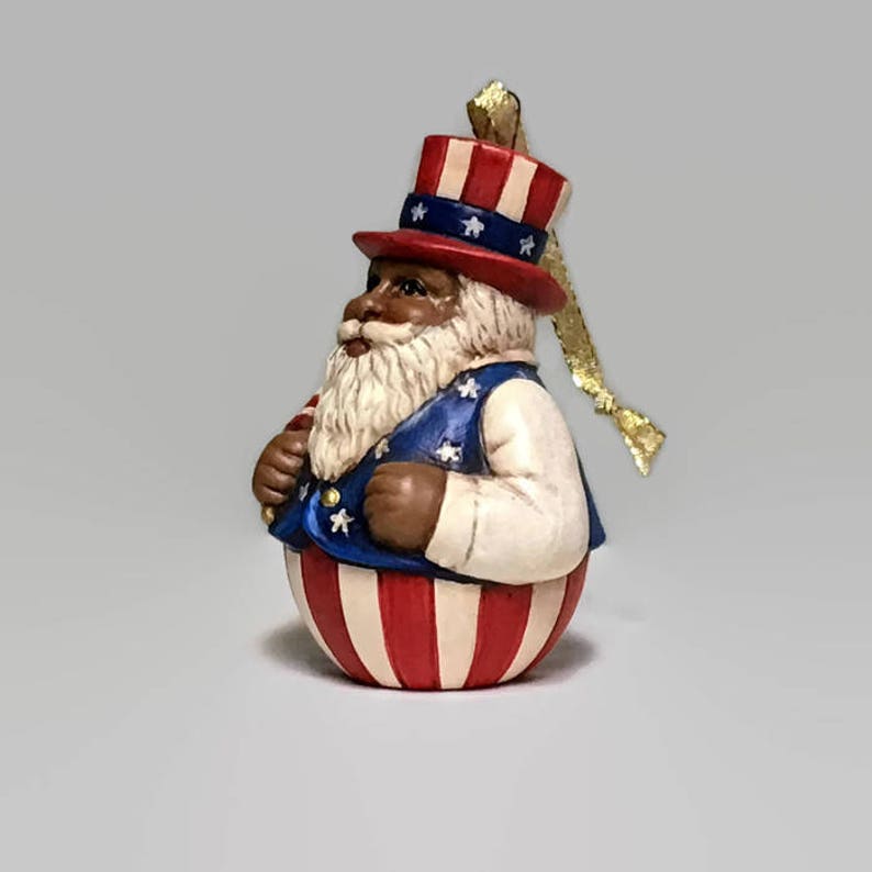 Ceramic African American Patriotic Christmas Ornament image 7