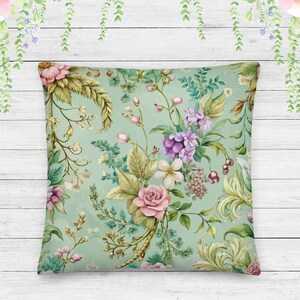 Rococo Floral Design Pillow, Vintage Baroque Home Decor Cushion, Classic Style Housewarming Present