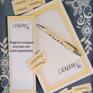 Personalized Notepad Stationery, Custom Request, Magnet List Pad, and Pen