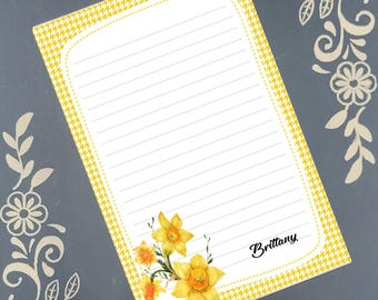 Personalized Daffodils Notepad Stationery