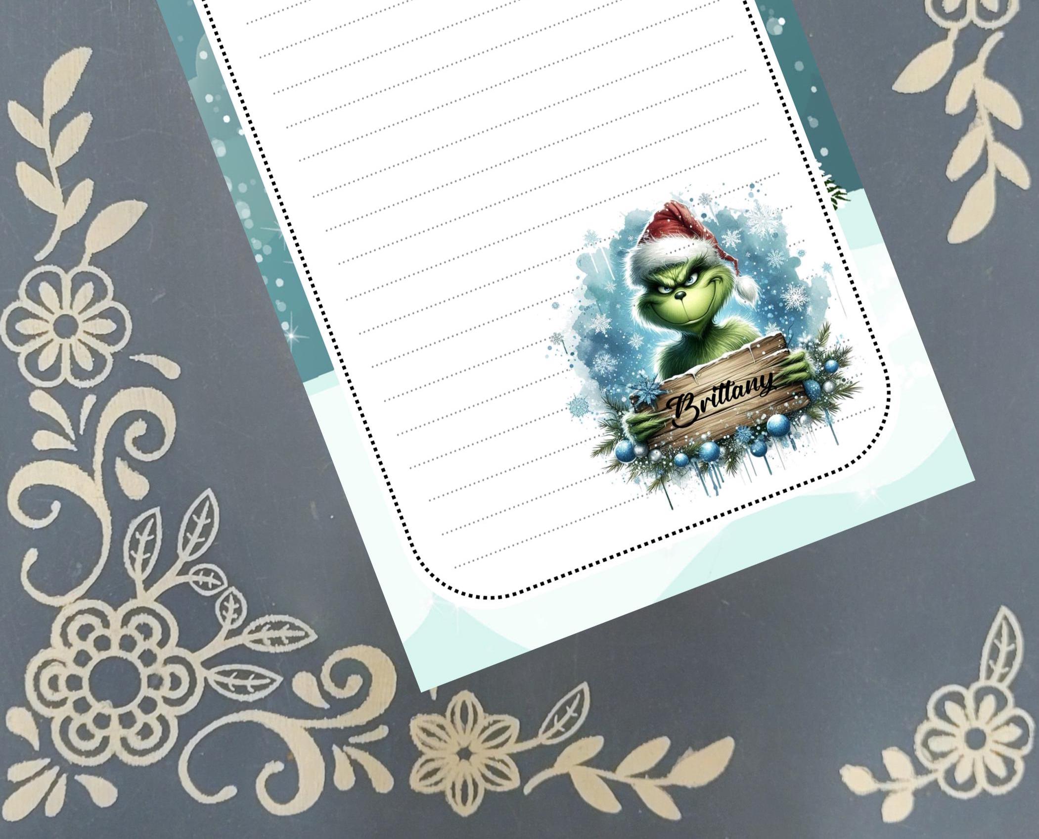 Grinch Notepad Personalized Grinch, Customizable Wooden Sign, Christmas, Winter ...