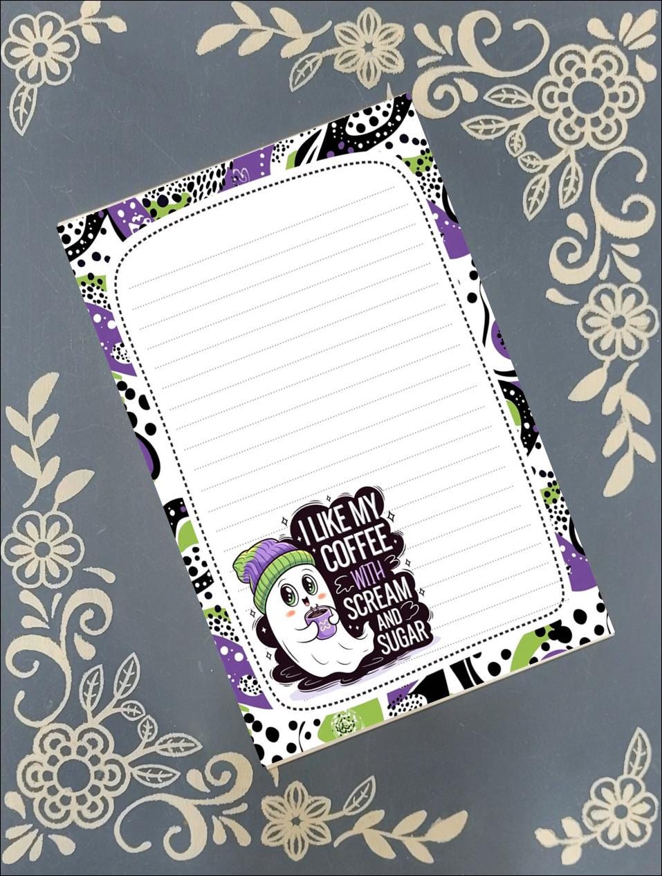 Ghost, Coffe with Scream & Sugar Notepad