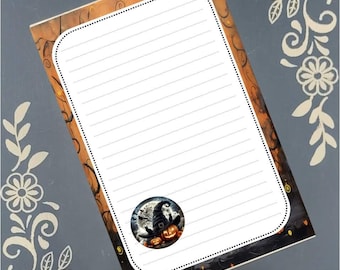 Personalized Witchy Pumpkin Notepad Stationery