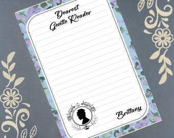 Bridgerton, Dearest Gentle Reader, blue, personalize, Notepad