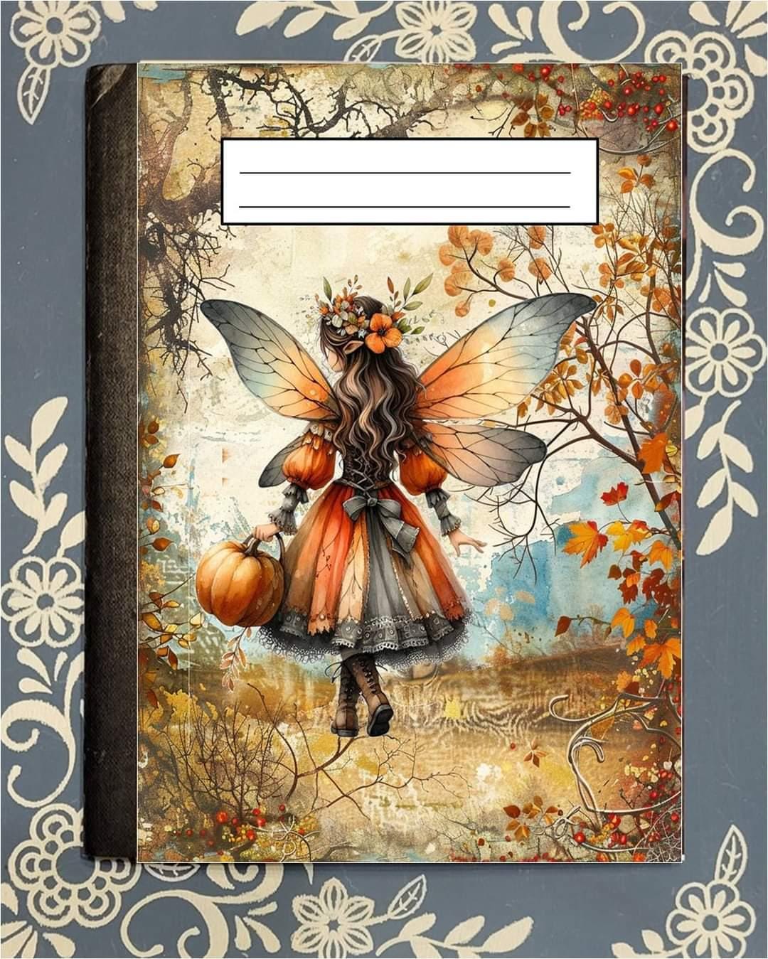 Fairy, Fall Fairy 5 Covered Notebook - Etsy