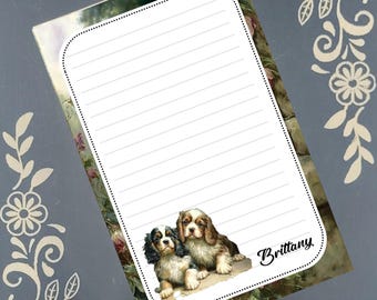 Personalized Dog, Cavalier King Charles Spaniel, Notepad Stationery