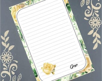 Yellow Rose, personalize, Notepad