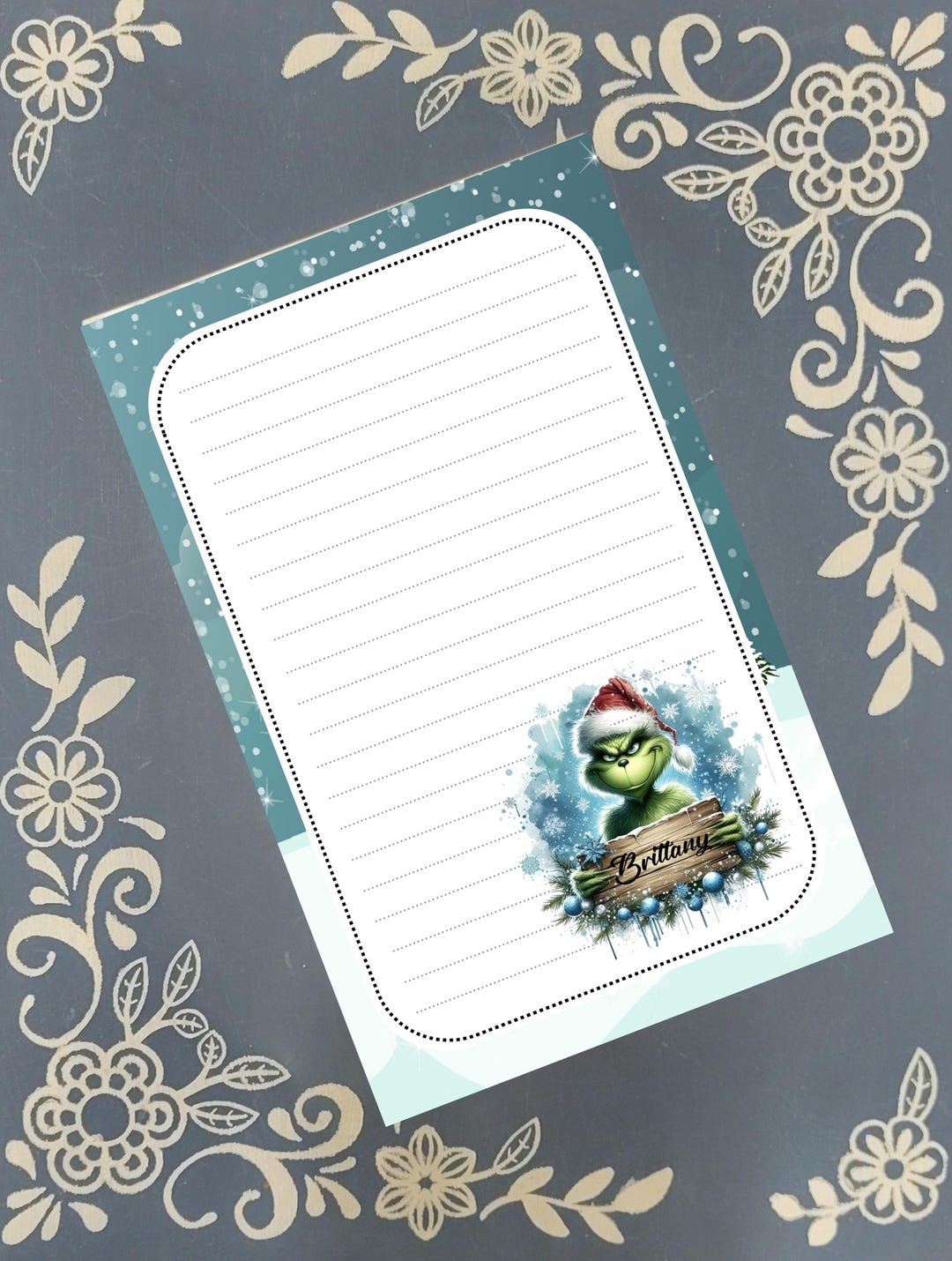 Grinch Notepad Personalized Grinch, Customizable Wooden Sign, Christmas, Winter ...