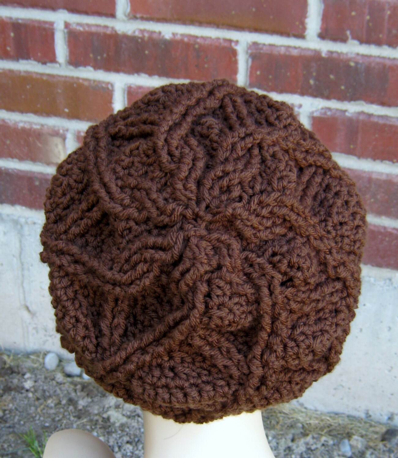 PDF CROCHET PATTERN Cabled Flower Slouchy Hat, Women’s Crochet Hat ...