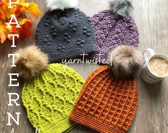 Crochet Hat Pattern BUNDLE: Women's Winter Beanies (PDF Download)