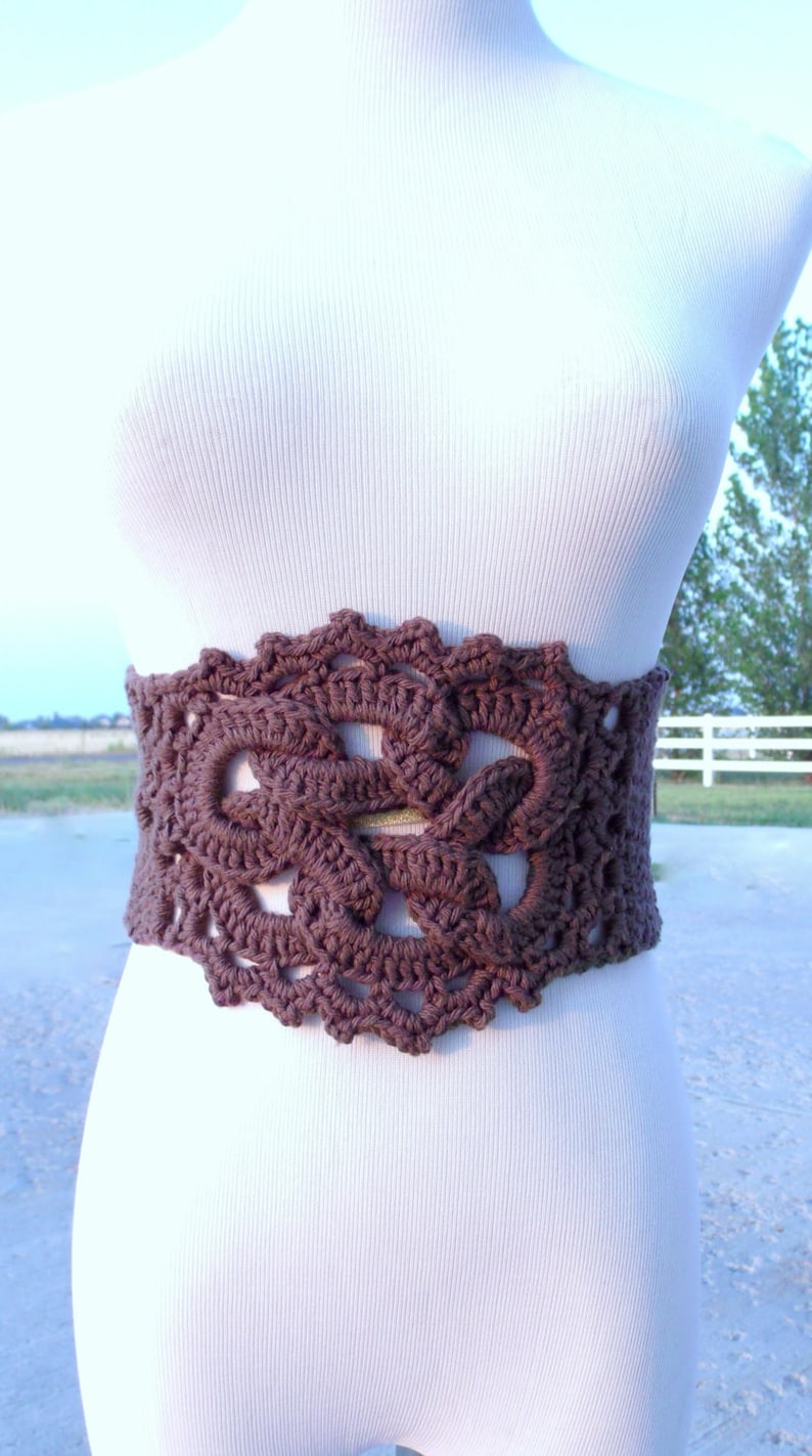 CROCHET PATTERN PDF Crocheted Celtic Knot Belt pattern women's fashion teen crochet accessories, boho crochet, instant download image 2