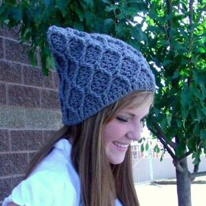 Crochet Pattern Cat ears Cabled Beanie Kitty Hat Pattern Cat ear beanie Women's beanie Teen hat image 4