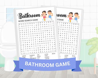 Bathroom Word Search Puzzle: Fun Printable Game (Instant Download)