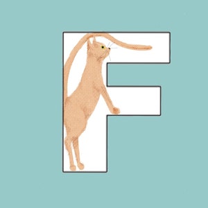 F CAT Postal Letra del gato del alfabeto