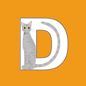 D CAT Postal Letra del gato del alfabeto